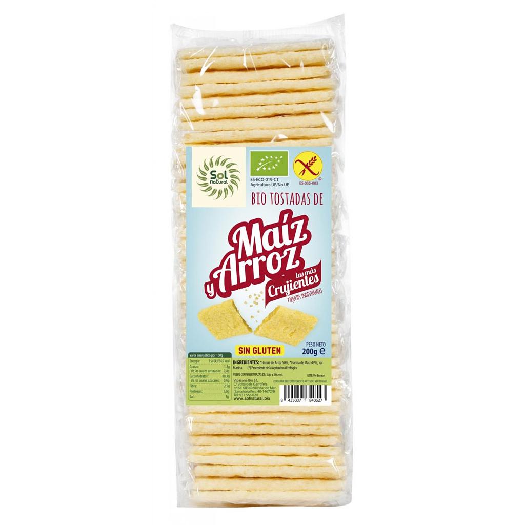 TOSTADAS DE MAÍZ Y ARROZ ECO Sol Natural 200 g