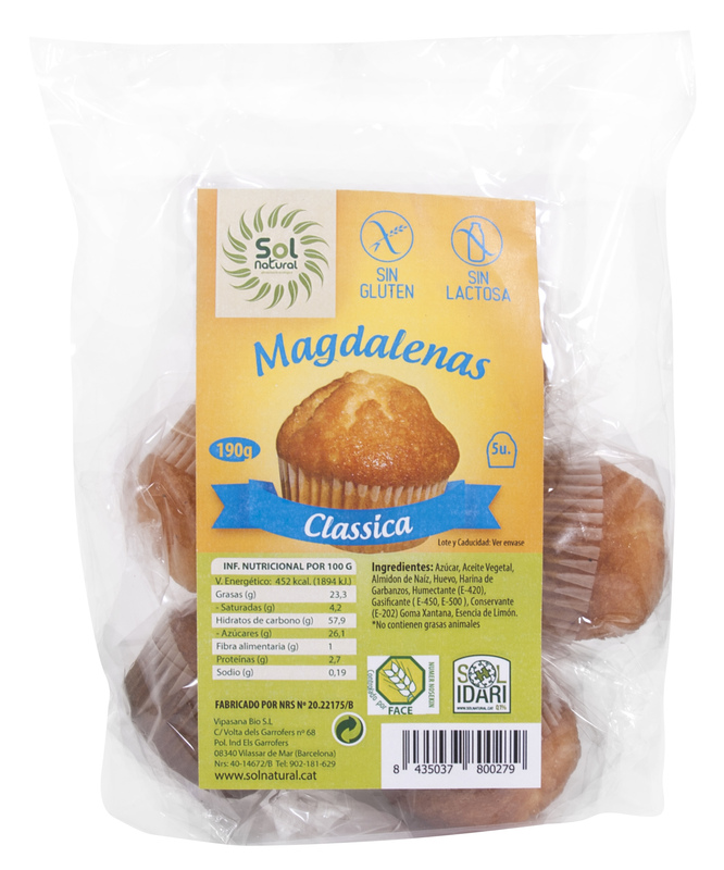 MAGDALENAS ESPELTA 220 g SOL NATURAL